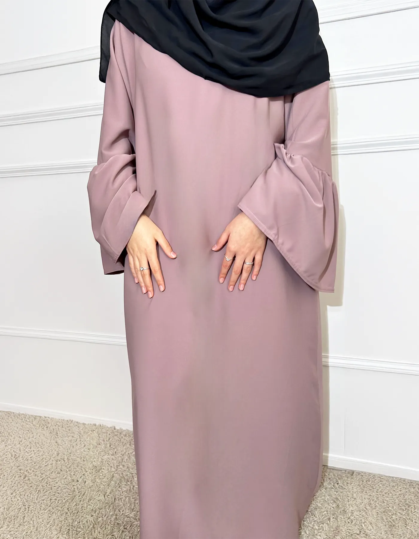 Abaya Sayah vieux rose
