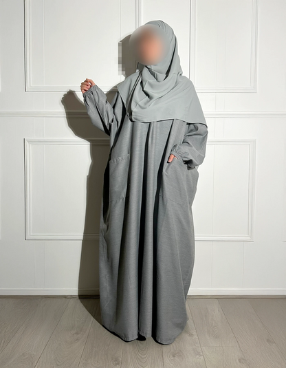 Abaya Syra gris clair
